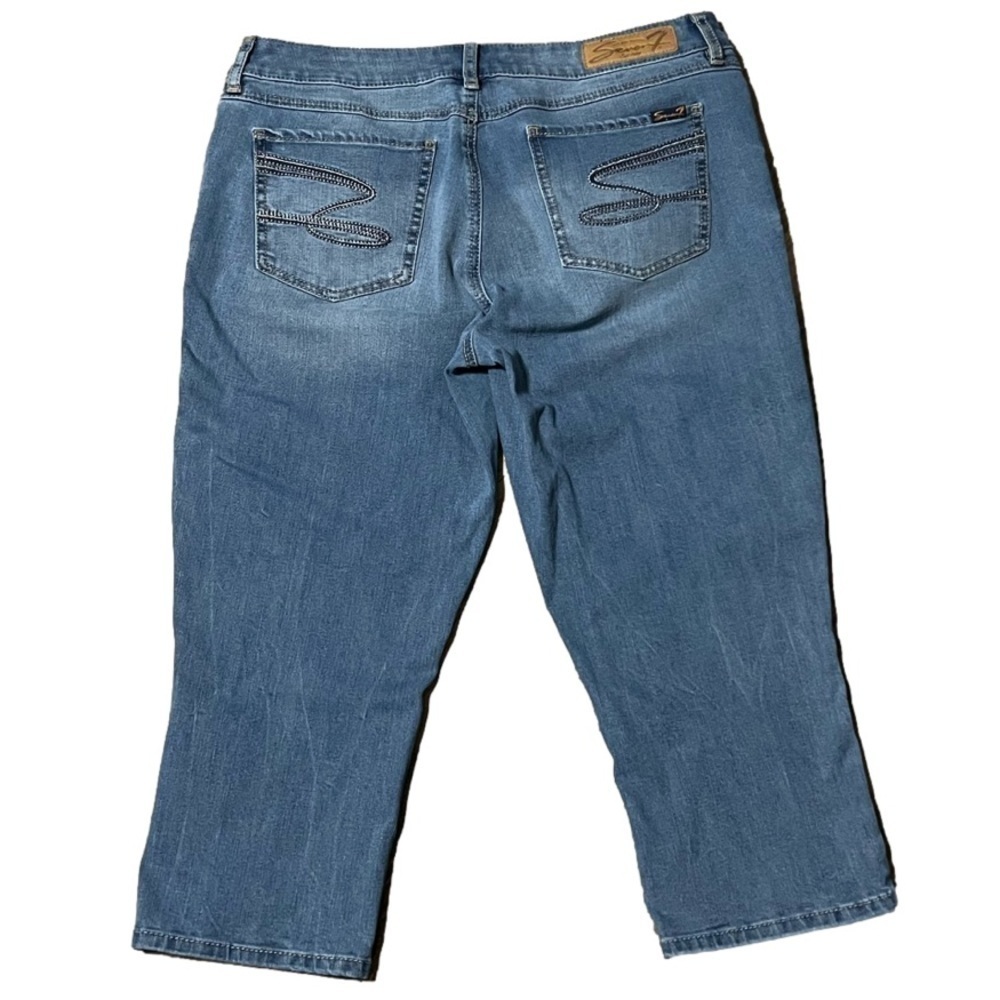 SEVEN7 Crop Denim Blue Skinny Jeans Women’s (Sz 14) - Picture 4 of 16